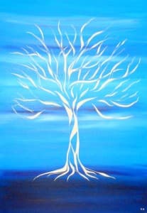 arbre bleu